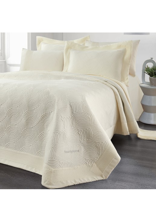 Beauty Home Σετ κουβερλί υπέρδιπλο Clio Art 12503 230x250 Εκρού