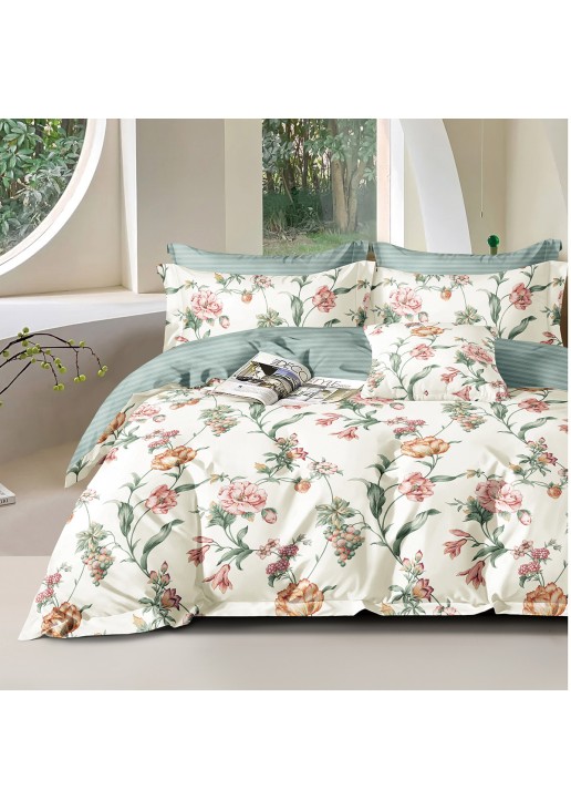 Beauty Home Σετ παπλωματοθήκη υπέρδιπλη Art 12619 Hector 230x250 Εκρού,Πράσινο