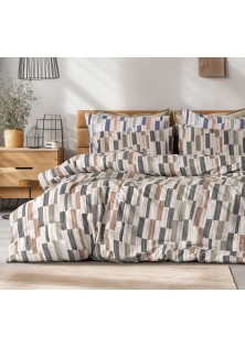 Beauty Home Σετ σεντόνια φανελένια υπέρδιπλα Pinot Art 12632 240x260 Μπεζ,Πράσινο
