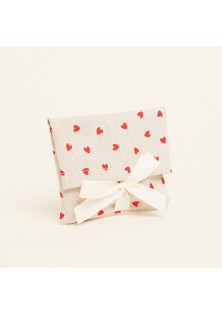 Beauty Home ΠΟΥΓΚΙ ΜΕ ΚΟΡΔΕΛΑ 12 x 17 cm ΜΙΚΡΕΣ ΚΟΚΚΙΝΕΣ ΚΑΡΔΙΕΣ