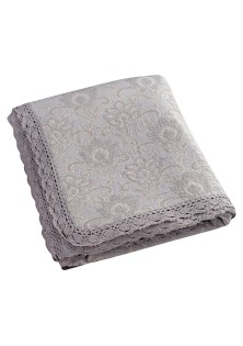 Beauty Home Κουβέρτα ζακάρ Art 1349 με δαντέλα μονή σε 3 χρώματα 170x250 Sky
