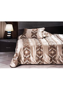 Beauty Home Σετ κουβερλί υπέρδιπλο Art 1469 220x240 Εμπριμέ,Χρυσαφί,Καφέ