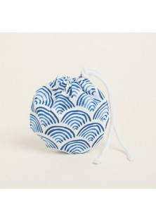 Beauty Home ΠΟΥΓΚΙ ΟΒΑΛ ΜΕ ΚΟΡΔΟΝΙ 13 x 14 cm ΜΠΛΕ ΚΥΜΑΤΑ