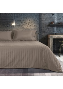 Σετ σεντόνια king size Art 1530 Stripe σε 7 αποχρώσεις 280x270 Μόκα Beauty Home ΣΕΤ 4ΤΜΧ