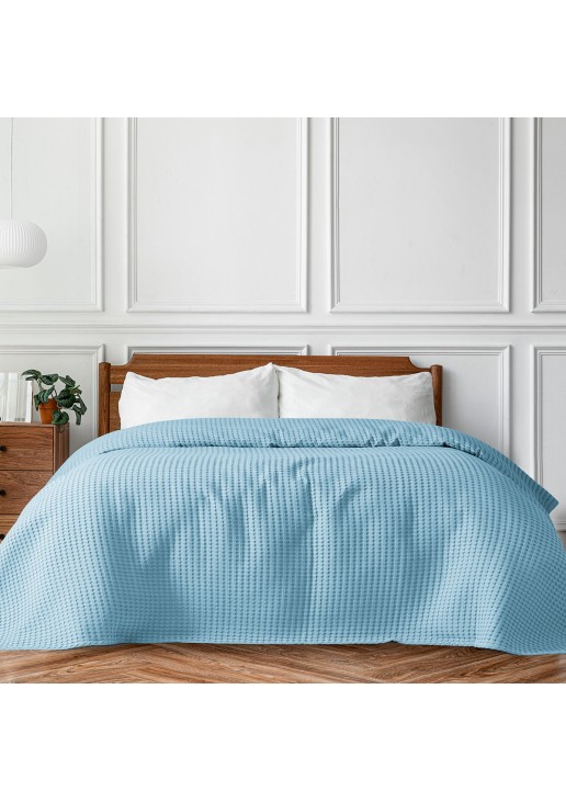 Beauty Home Πικέ μονή waffle Art 1990 L. Blue 170x240 Γαλάζιο
