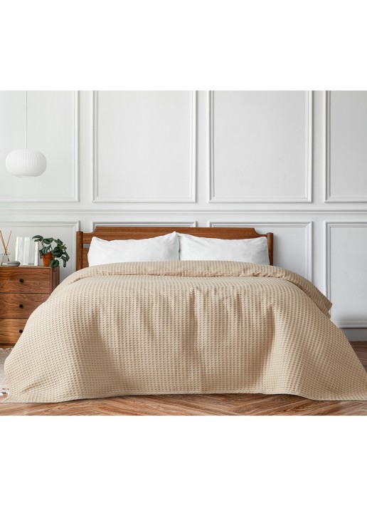 Beauty Home Πικέ υπέρδιπλη waffle Art 1990 Sand 230x240 Μπεζ