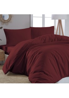 Beauty Home Παπλωματοθήκη μονή μονόχρωμη Art 1999 170x250 Μπορντό