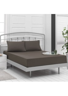 Beauty Home Σεντόνι μονό μονόχρωμο με λάστιχο Art 1999 110x200+30 Καφέ