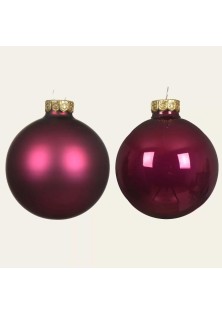 Beauty Home ΓΥΑΛΙΝΕΣ ΜΠΑΛΕΣ ΜΑΤΖΕΝΤΑ 6 CM ΣΕΤ 12 ΤΜΧ