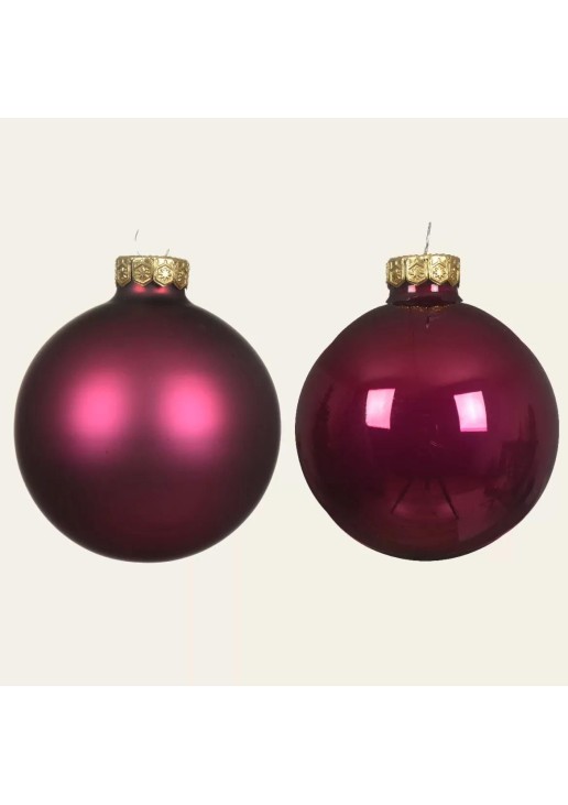 Beauty Home ΓΥΑΛΙΝΕΣ ΜΠΑΛΕΣ ΜΑΤΖΕΝΤΑ 6 CM ΣΕΤ 12 ΤΜΧ