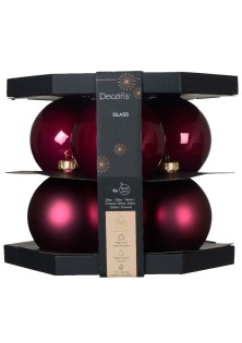 Beauty Home ΓΥΑΛΙΝΕΣ ΜΠΑΛΕΣ ΜΑΤΖΕΝΤΑ 10 CM ΣΕΤ 6 ΤΜΧ