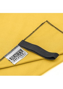 Beauty Home Πετσέτα θαλάσσης μονόχρωμη Microfiber Art 2200 90x160 Κίτρινο