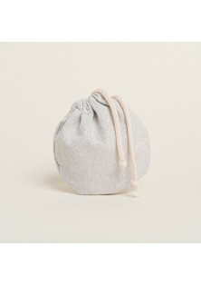 Beauty Home ΠΟΥΓΚΙ ΟΒΑΛ ΜΕ ΚΟΡΔΟΝΙ 13 x 14 cm ΓΚΡΙ ΑΣΗΜΙ LUREX