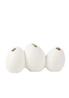Beauty Home Κεραμικά Αυγά Τριπλετα Λευκή 8,2 x 17,5 CM