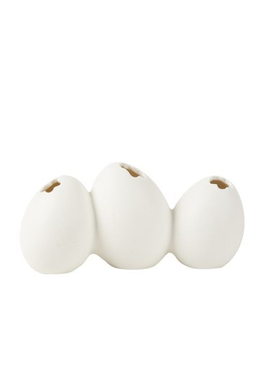 Beauty Home Κεραμικά Αυγά Τριπλετα Λευκή 8,2 x 17,5 CM
