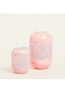 Beauty Home ΦΑΝΑΡΙ ΜΕΤΑΛΙΚΟ ΡΟΖ 30 x 20 cm