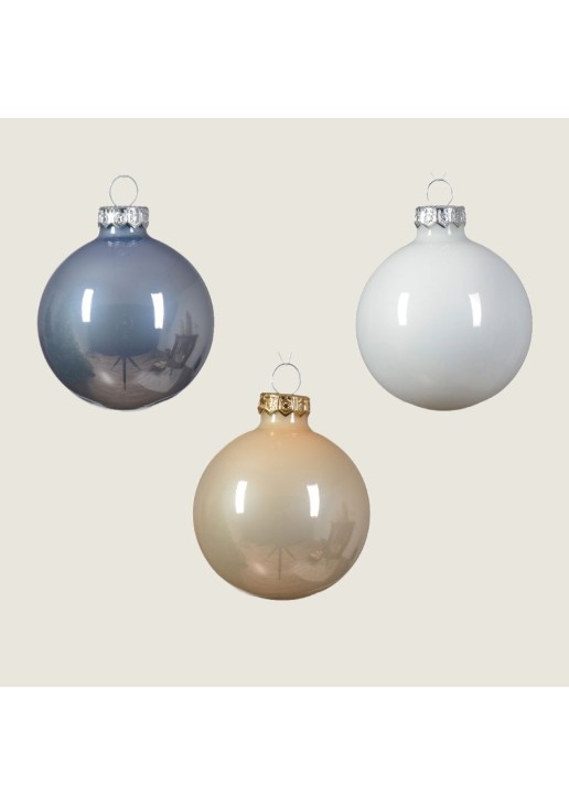 Beauty Home ΓΥΑΛΙΝΕΣ ΜΠΑΛΕΣ 3 ΧΡΩΜΑΤΑ 6 cm ΣΕΤ 20 ΤΜΧ