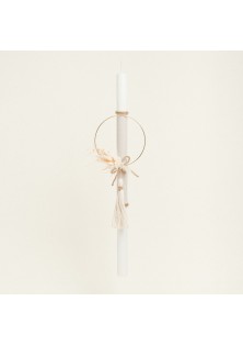 Beauty Home ΛΑΜΠΑΔΑ ΒΑΠΤΙΣΗΣ ΜΠΕΖ ΧΡΥΣΟ LUREX