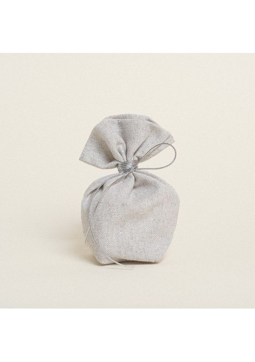 Beauty Home ΠΟΥΓΚΙ ΜΕ ΒΑΣΗ 8 x 12 cm ΓΚΡΙ ΑΣΗΜΙ LUREX