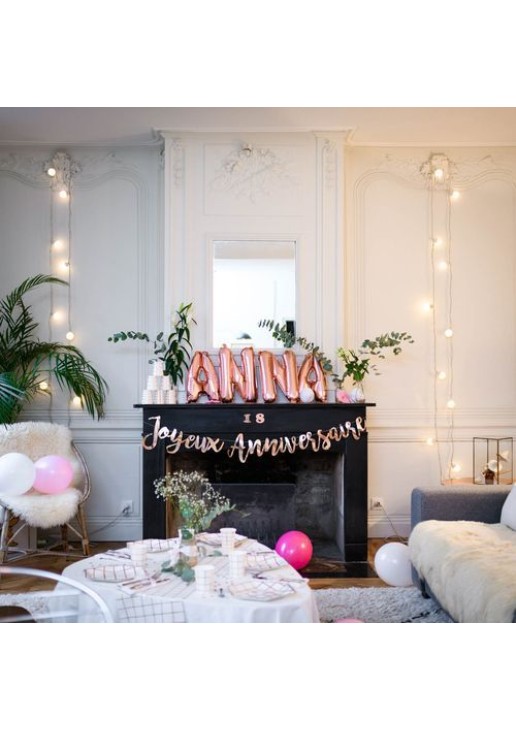 Beauty Home ΜΝΠΑΛΟΝΙ ΓΡΑΜΜΑ “R” 36cm ΡΟΖ ΧΡΥΣΟ