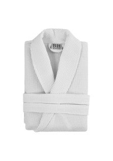 Beauty Home Μπουρνούζι Support πικέ με γιακά 50%Cot-50%Pol 210gsm Λευκό XL