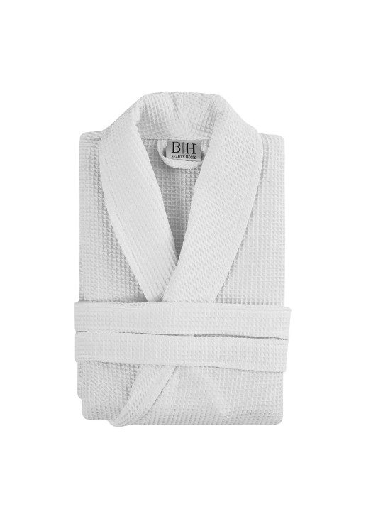 Beauty Home Μπουρνούζι Support πικέ με γιακά 50%Cot-50%Pol 210gsm Λευκό XL