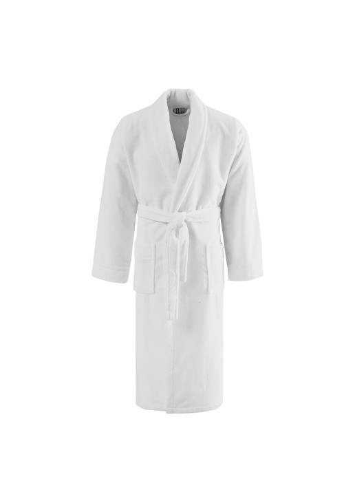 Beauty Home Μπουρνούζι Assist βελουτέ με γιακά Art Ε3054 55%Cot-45%Pol 300gsm Λευκό L