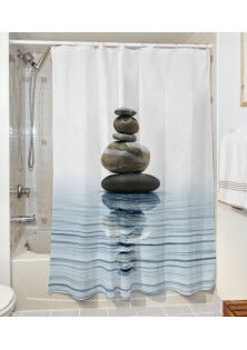 Κουρτίνα μπάνιου Zen Stones Art 3068 190x180 Εμπριμέ Beauty Home