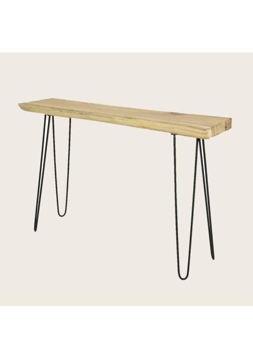 Beauty Home ΚΟΝΣΟΛΑ ΞΥΛΙΝΗ ΜΕΤΑΛΛΙΚΑ ΠΟΔΙΑ 120 x 30 x 80 cm