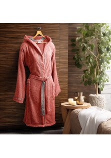 Beauty Home Μπουρνούζι με κουκούλα Art 3421 Κοραλί 2XL