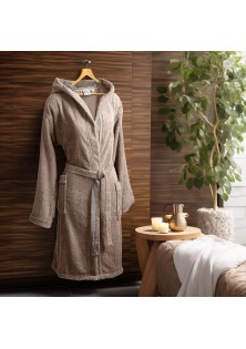 Beauty Home Μπουρνούζι με κουκούλα Art 3422 Μπεζ M