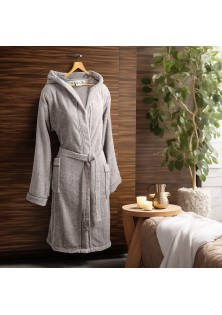 Beauty Home Μπουρνούζι με κουκούλα Art 3423 Γκρι 2XL