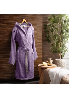 Beauty Home Μπουρνούζι με κουκούλα Art 3425 Λιλά 2XL