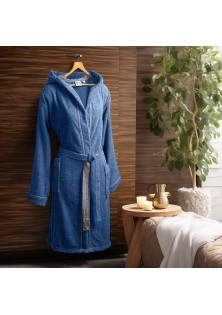Beauty Home Μπουρνούζι με κουκούλα Art 3426 Μπλέ M