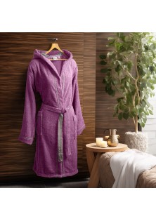 Beauty Home Μπουρνούζι με κουκούλα Art 3429 Μωβ 2XL