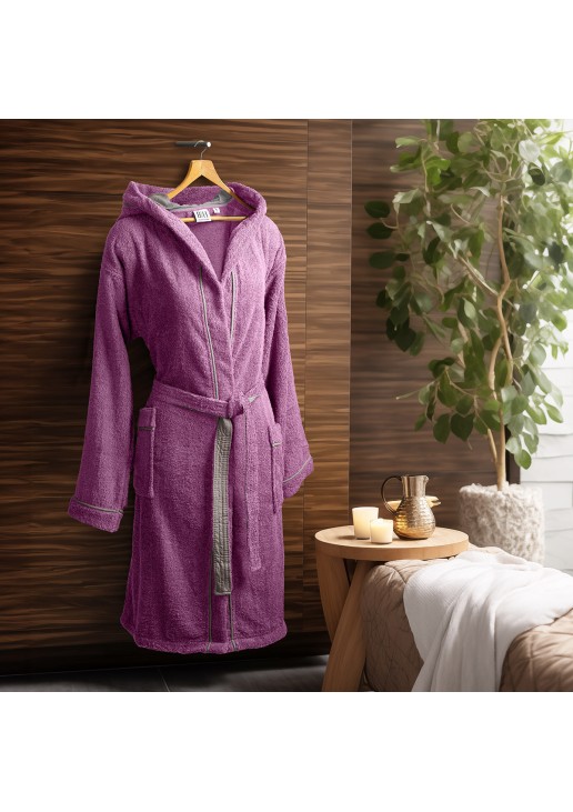 Beauty Home Μπουρνούζι με κουκούλα Art 3429 Μωβ 2XL