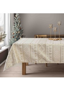 Beauty Home ΤΡΑΠΕΖΟΜΑΝΤΗΛΟ ΖΑΚΑΡ ΠΑΡΑΔΟΣΙΑΚΟ ΜΕ ΧΡΥΣΑ ΧΡΙΣΤ. ΣΧΕΔΙΑ 135 x 135 cm