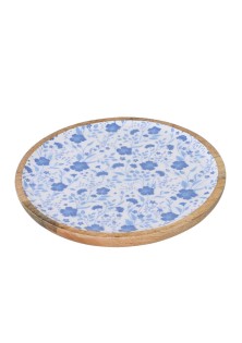 Beauty Home Δίσκος απο ξύλο Μάνγκο με Λουλούδια 30cm