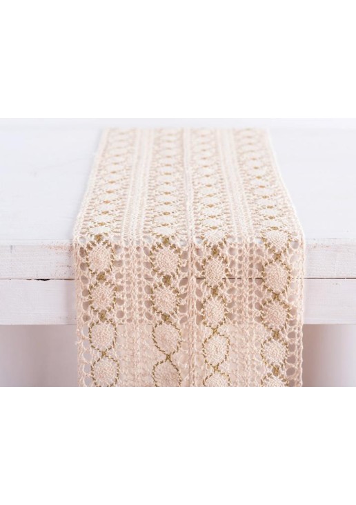 Beauty Home ΡΑΝΝΕΡ ΔΑΝΤΕΛΑ 23 cm ΕΚΡΟΥ / ΧΡΥΣΟ