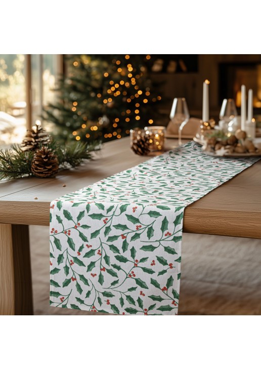 Beauty Home ΡΑΝΝΕΡ HOLLY BRANCH XMAS 32 cm x 2.5 m
