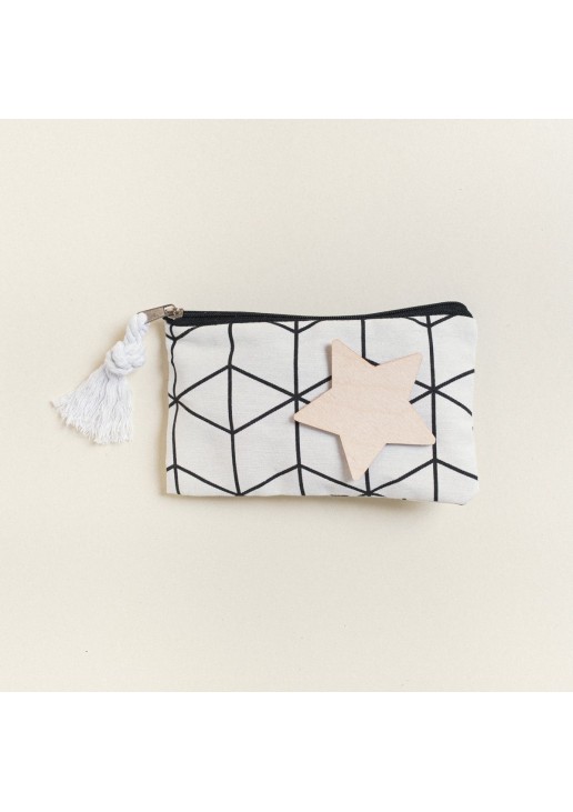 Beauty Home ΠΟΡΤΟΦΟΛΑΚΙ 9 x 16 cm ΓΕΩΜΕΤΡΙΚΟΙ ΡΟΜΒΟΙ ΛΕΥΚΟ-ΜΑΥΡΟ