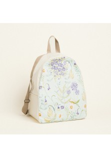 Beauty Home BACKPACK 43x35x23cm ΠΟΠΛΙΝΑ ΑΝΘΗ ΣΕ ΒΕΡΑΜΑΝ ΦΟΝΤΟ
