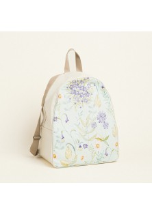 Beauty Home BACKPACK 43x35x23cm ΠΟΠΛΙΝΑ ΑΝΘΗ ΣΕ ΒΕΡΑΜΑΝ ΦΟΝΤΟ