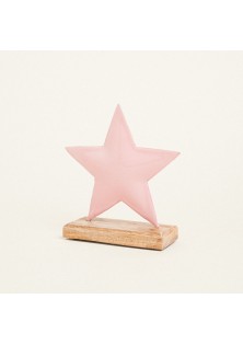 Beauty Home ΜΕΤΑΛΛΙΚΟ ΑΣΤΕΡΙ ΜΕ ΒΑΣΗ 15 x 16 CM ΡΟΖ