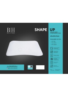 Beauty Home Μαξιλάρι ύπνου Shape Up Memory Foam Art 4083 Μέτριο 60x40+12 Λευκό