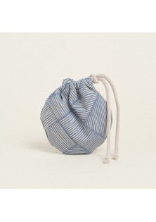 Beauty Home ΠΟΥΓΚΙ ΟΒΑΛ ΜΕ ΚΟΡΔΟΝΙ 13 x 14 cm ΔΙΑΓΩΝΙΕΣ ΓΡΑΜΜΕΣ ΜΠΛΕ