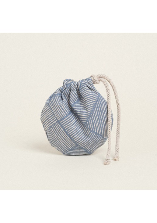 Beauty Home ΠΟΥΓΚΙ ΟΒΑΛ ΜΕ ΚΟΡΔΟΝΙ 13 x 14 cm ΔΙΑΓΩΝΙΕΣ ΓΡΑΜΜΕΣ ΜΠΛΕ