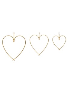 Beauty Home ΜΕΤΑΛΛΙΚΕΣ ΚΑΡΔΙΕΣ ΣΕΤ 3 ΤΜΧ 48-38-28CM