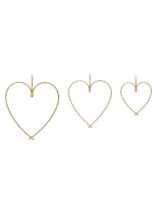 Beauty Home ΜΕΤΑΛΛΙΚΕΣ ΚΑΡΔΙΕΣ ΣΕΤ 3 ΤΜΧ 48-38-28CM