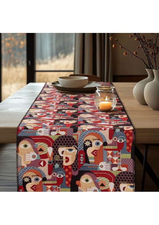 Beauty Home ΡΑΝΝΕΡ ΣΤΟΦΑ ΠΟΛΥΧΡΩΜΑ ΠΡΟΣΩΠΑ